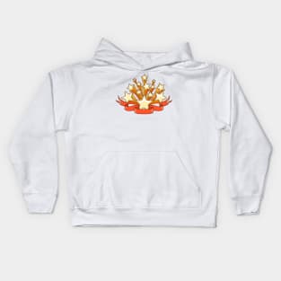 Dooddle Gold Stars and Red Banner Kids Hoodie